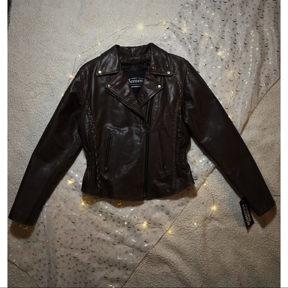 Brown motorcycle jacket